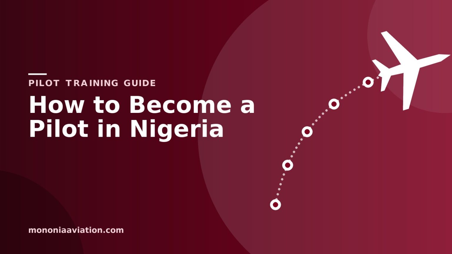 How to become a pilot in Nigeria: illustrated flight path with waypoints leading to a jet